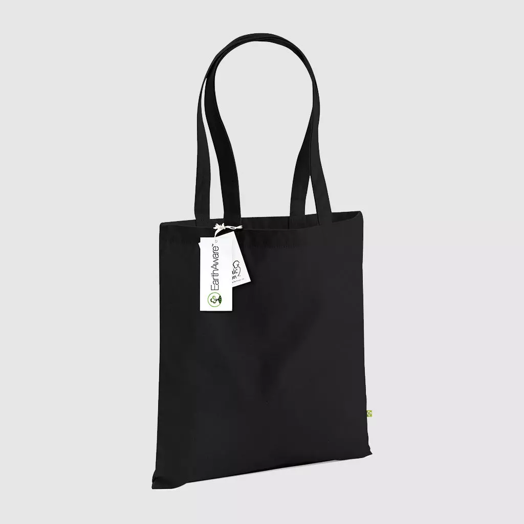 Custom organic cotton canvas totes, with long handles for shoulder carry