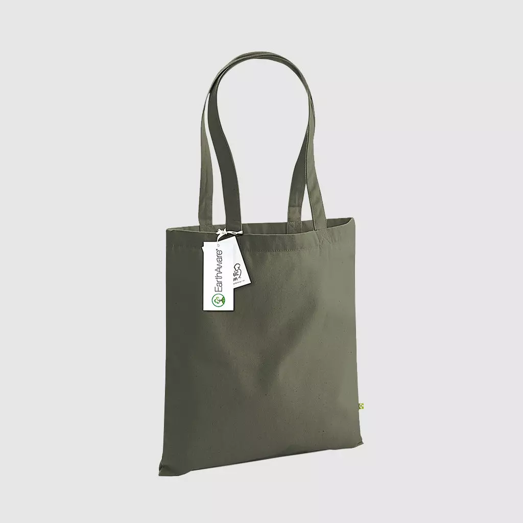 Custom organic cotton canvas totes, with long handles for shoulder carry