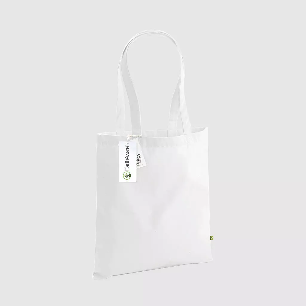 Custom organic cotton canvas totes, with long handles for shoulder carry