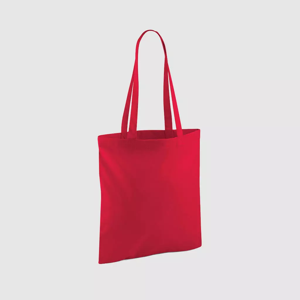 Custom shopper tote in black with long handles, shoulder carry and inexpensive option