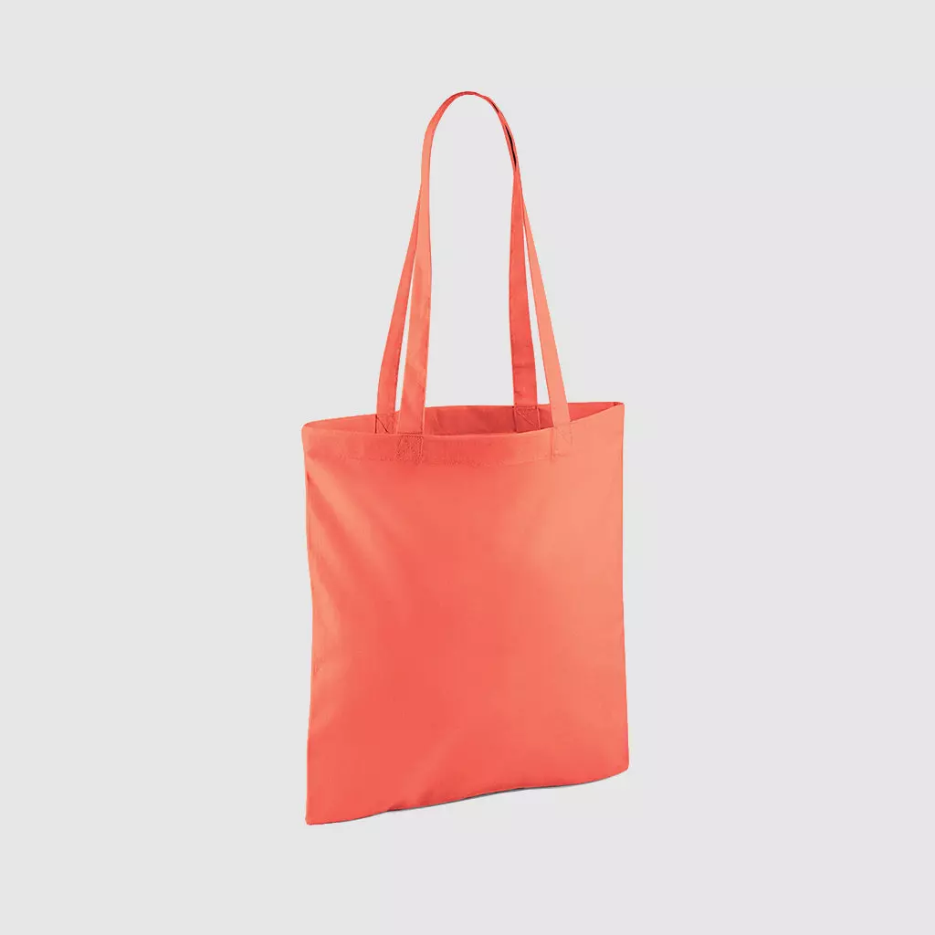 Custom shopper tote in black with long handles, shoulder carry and inexpensive option