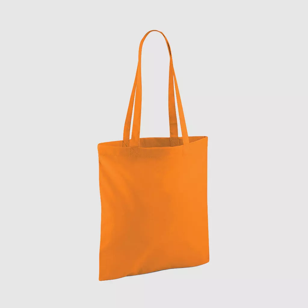 Custom shopper tote in black with long handles, shoulder carry and inexpensive option