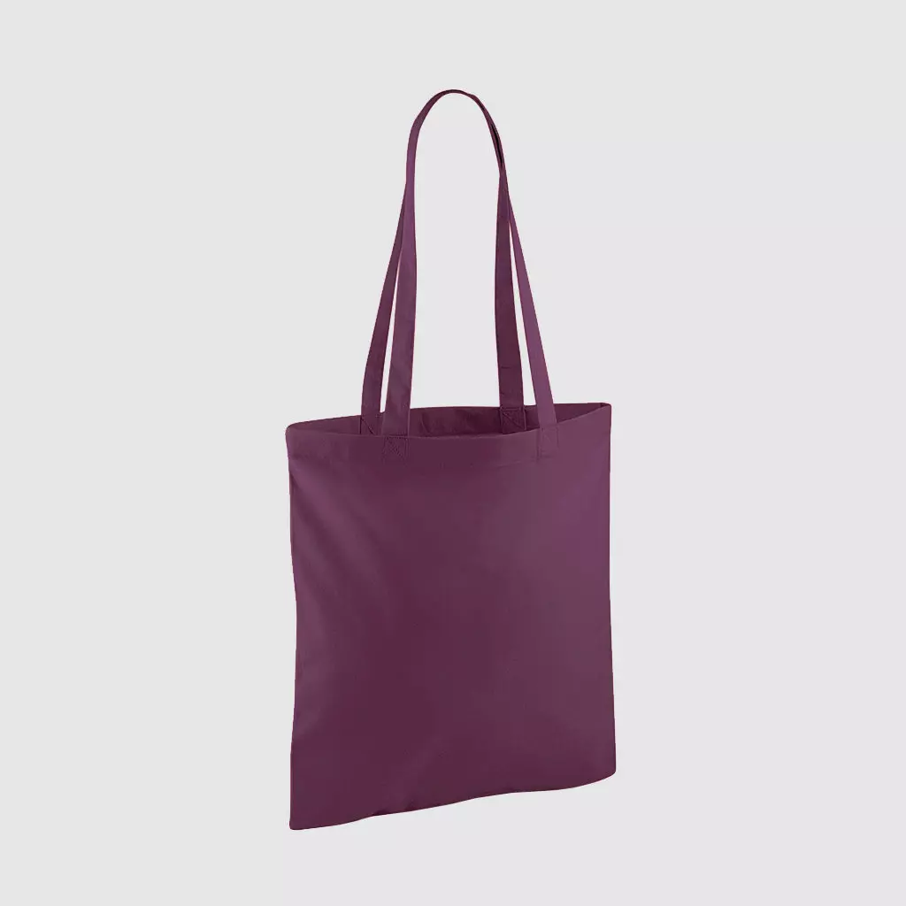 Custom shopper tote in black with long handles, shoulder carry and inexpensive option
