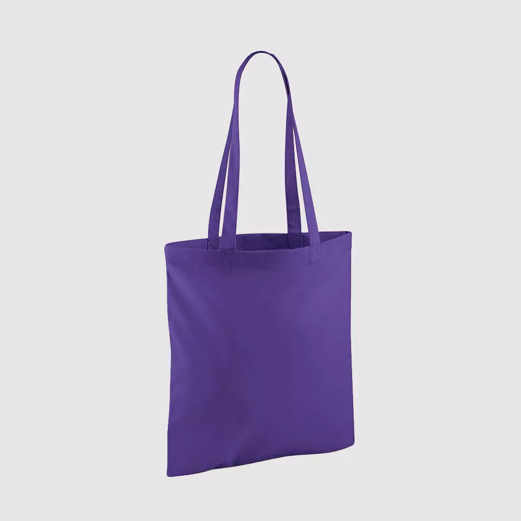 Custom shopper tote in black with long handles, shoulder carry and inexpensive option
