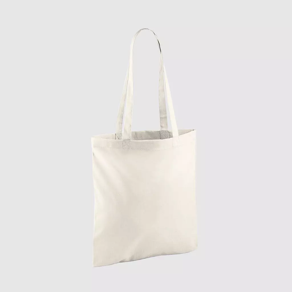 Custom shopper tote in black with long handles, shoulder carry and inexpensive option
