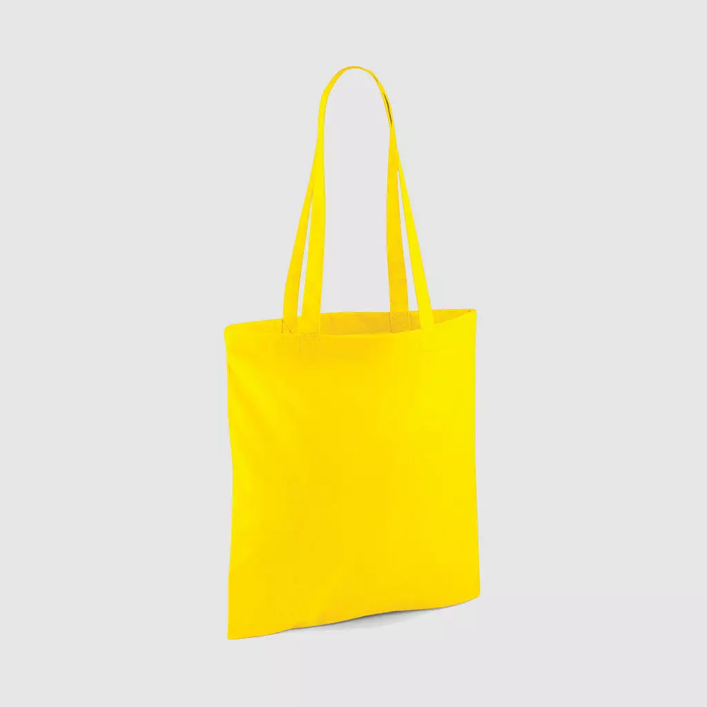 Custom shopper tote in black with long handles, shoulder carry and inexpensive option