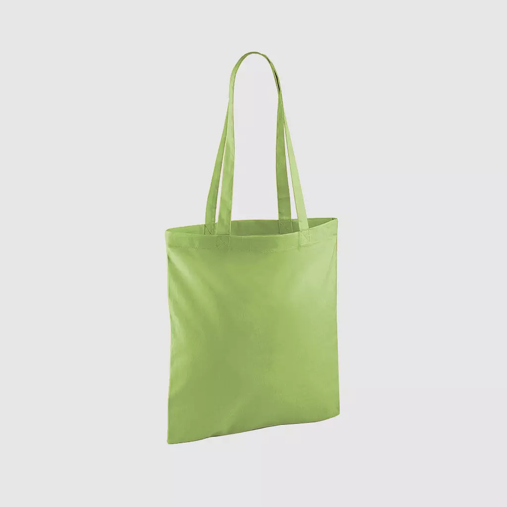Custom shopper tote in black with long handles, shoulder carry and inexpensive option