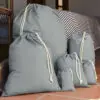 All Size Variations Pure Grey 4oz Cotton Drawstring Bag