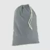 Custom black drawstring bag, black cotton with black stitching