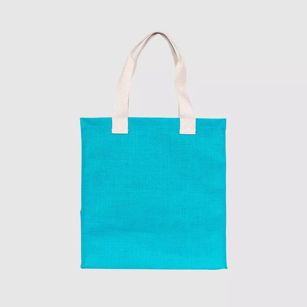Custom natural jute tote, with webbed cotton short handles, customisation options are available