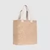 Custom jute bag made from cotton canvas with cotton webbed handles,