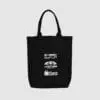 Custom midi tote shopper bag with black stitching