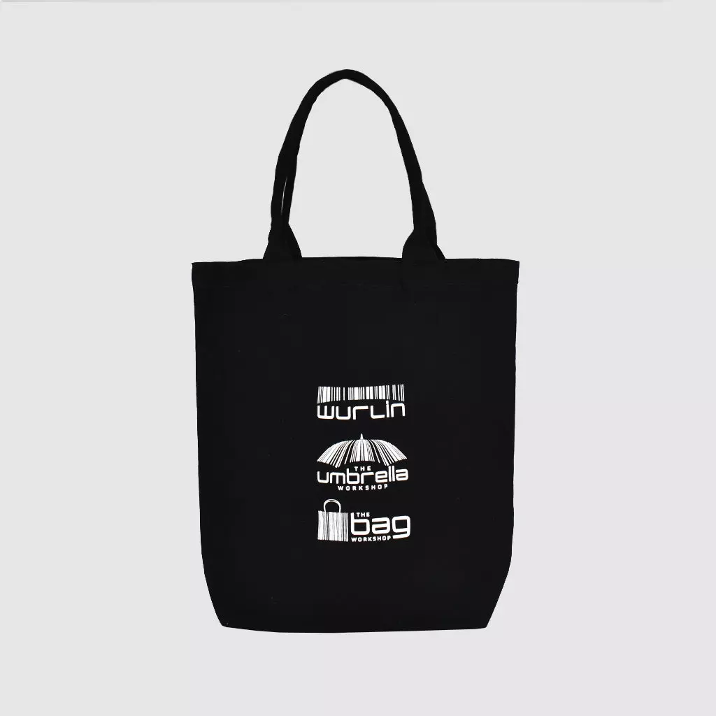 Custom midi tote shopper bag with black stitching
