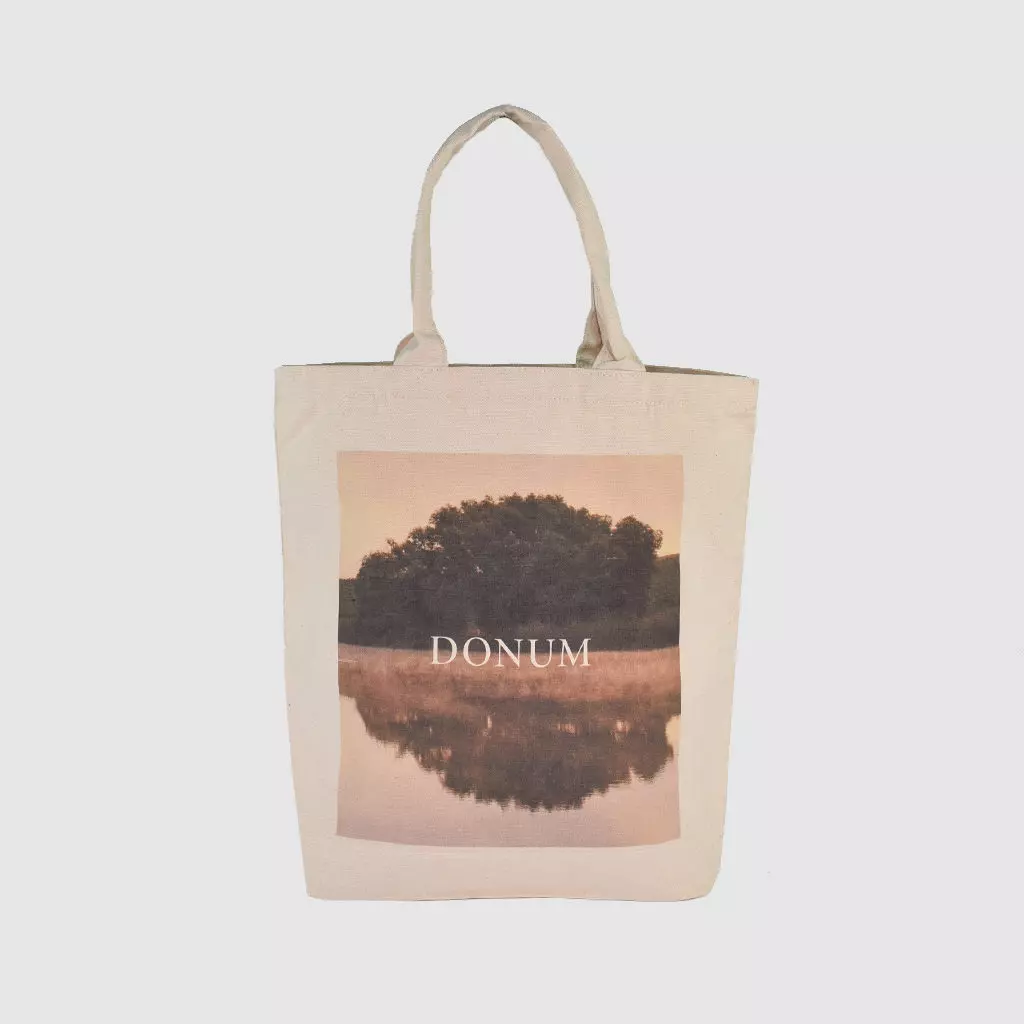 Custom midi tote shopper bag with black stitching