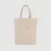 Custom midi tote shopper bag with black stitching