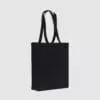 Custom long handle shopper, made from woven, cotton in black