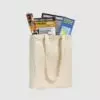 Custom long handle shopper, made from woven, cotton in black