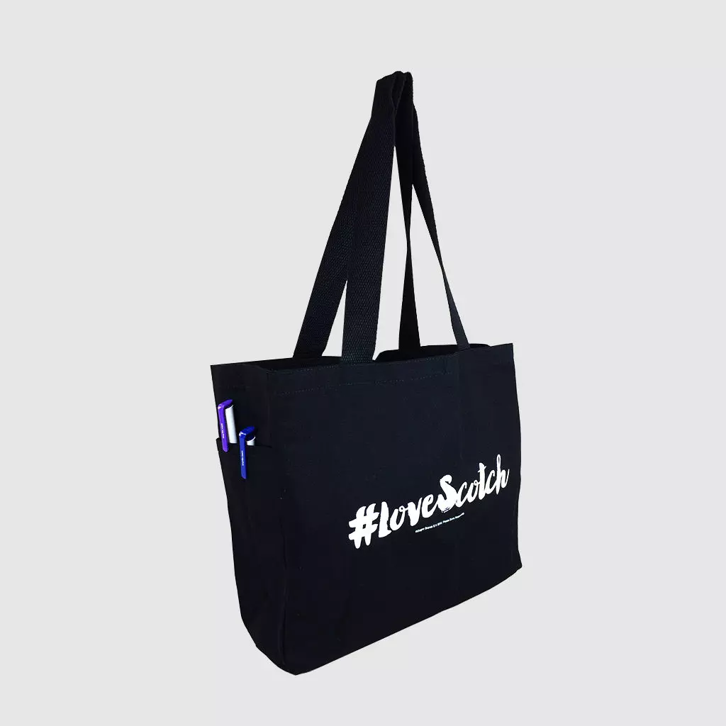 Tote 10oz Eco Canvas with Side Pocket – black