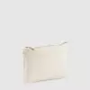 Custom cosmetic bag medium made from cotton canvas with small metal zip