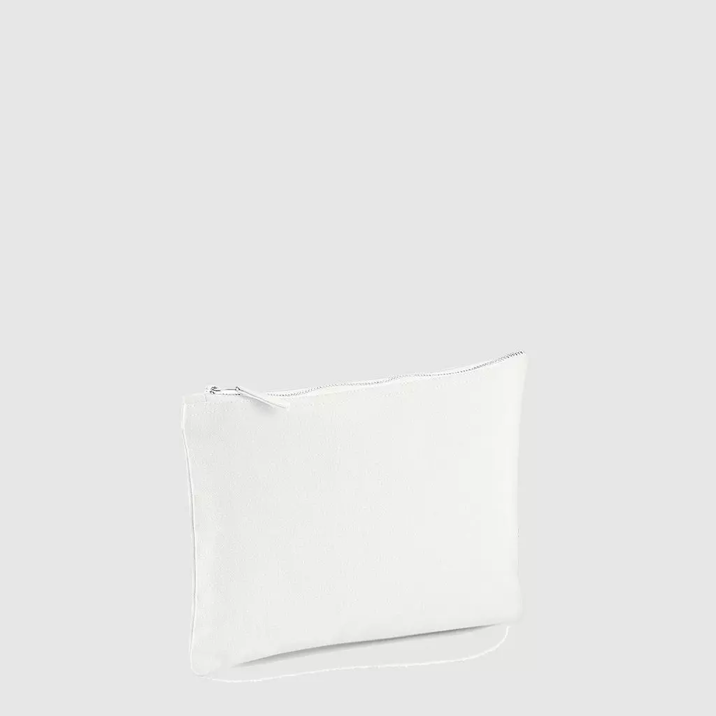 Custom cosmetic bag medium made from cotton canvas with small metal zip
