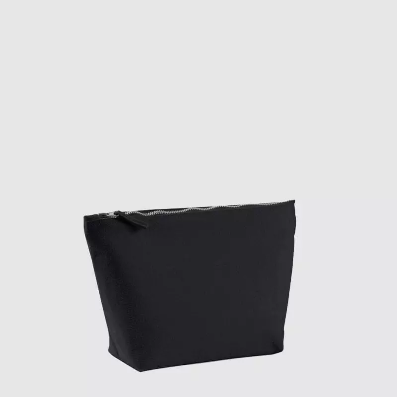 Custom cosmetic bag in black made from cotton canvas