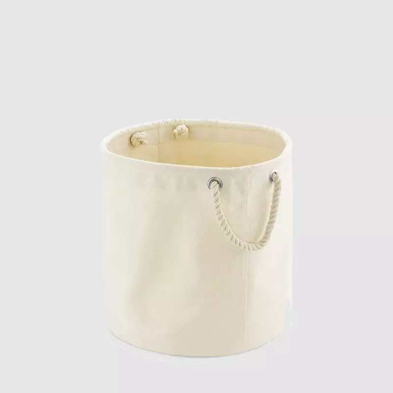 Custom small canvas storage trug with small rope handles