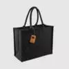 Custom laminated jute shopper, with long handles for hand carry, wide variety of colours