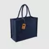 Custom laminated jute shopper, with long handles for hand carry, wide variety of colours