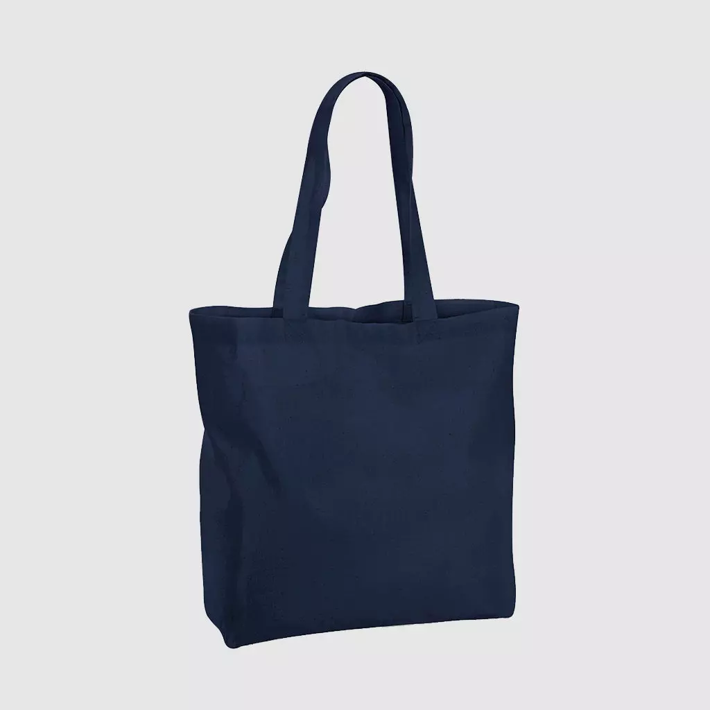 Custom black tote bag made from woven cotton