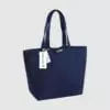 Custom shoulder bag, in black with cotton web straps
