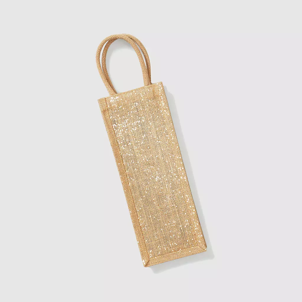 Shimmer Jute Bottle Bag
