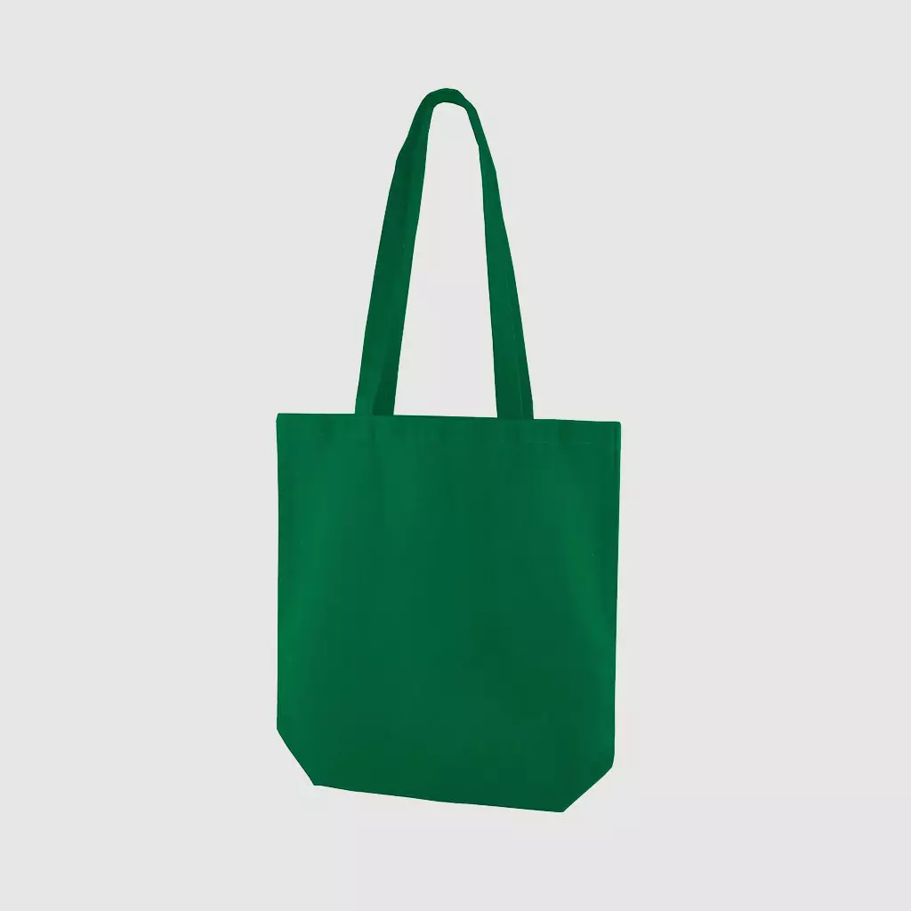 Custom portrait dyed canvas bag with long handles