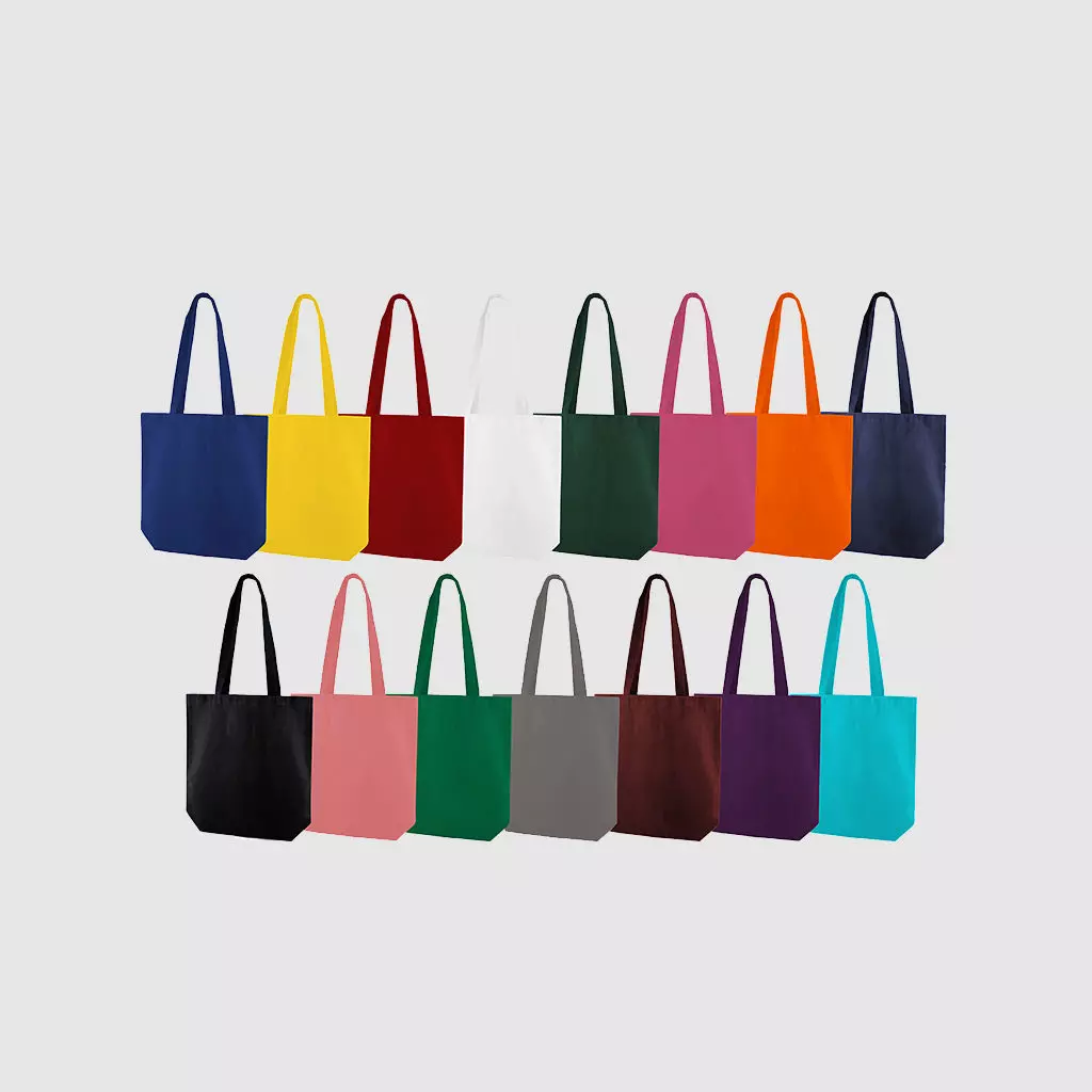 Custom portrait dyed canvas bag with long handles