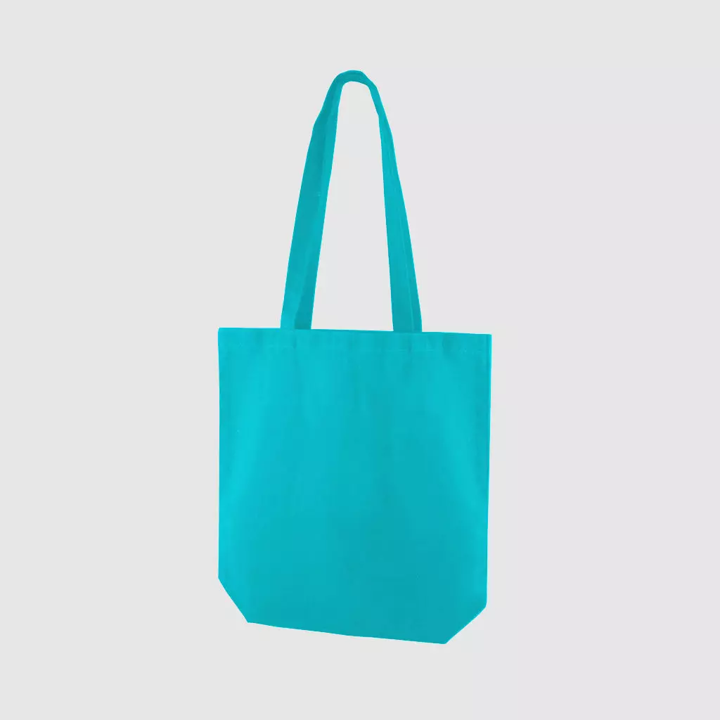 Custom portrait dyed canvas bag with long handles