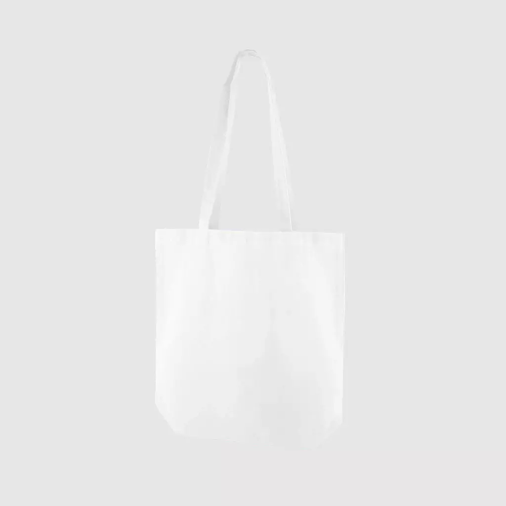 Custom portrait dyed canvas bag with long handles