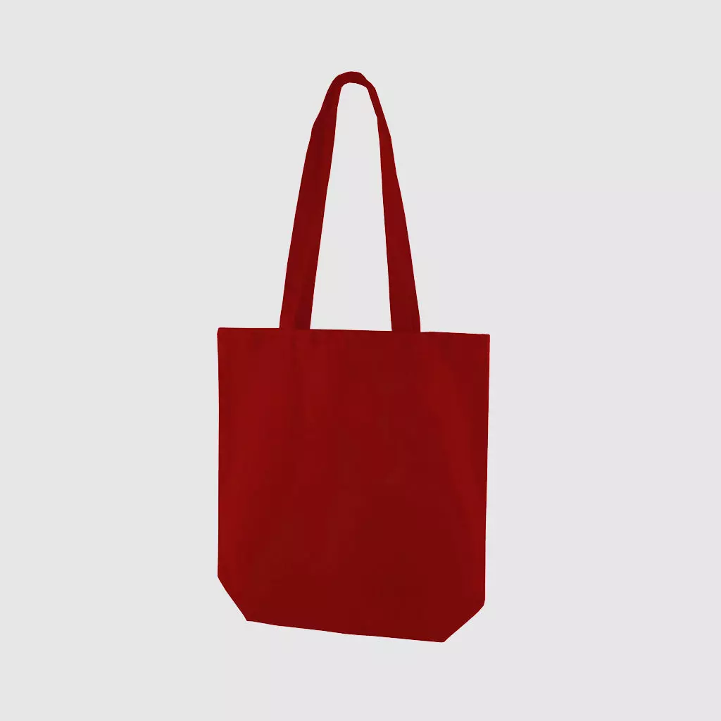 Custom portrait dyed canvas bag with long handles