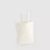 Custom organic eco cotton totes with long handles and black embroidery