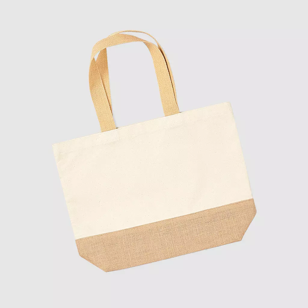 Custom heavyweight canvas shopper bag with cotton handles