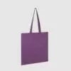 Custom organic gusset tote bag with short handles and black embroidery, made from organic cotton