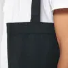 Black Top Fabric Detail Recycled Shopper Bag With Gusset