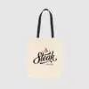 Custom mid weight tote made from tightly woven canvas, with shoulder-carry long handles