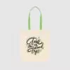 Custom mid weight tote made from tightly woven canvas, with shoulder-carry long handles