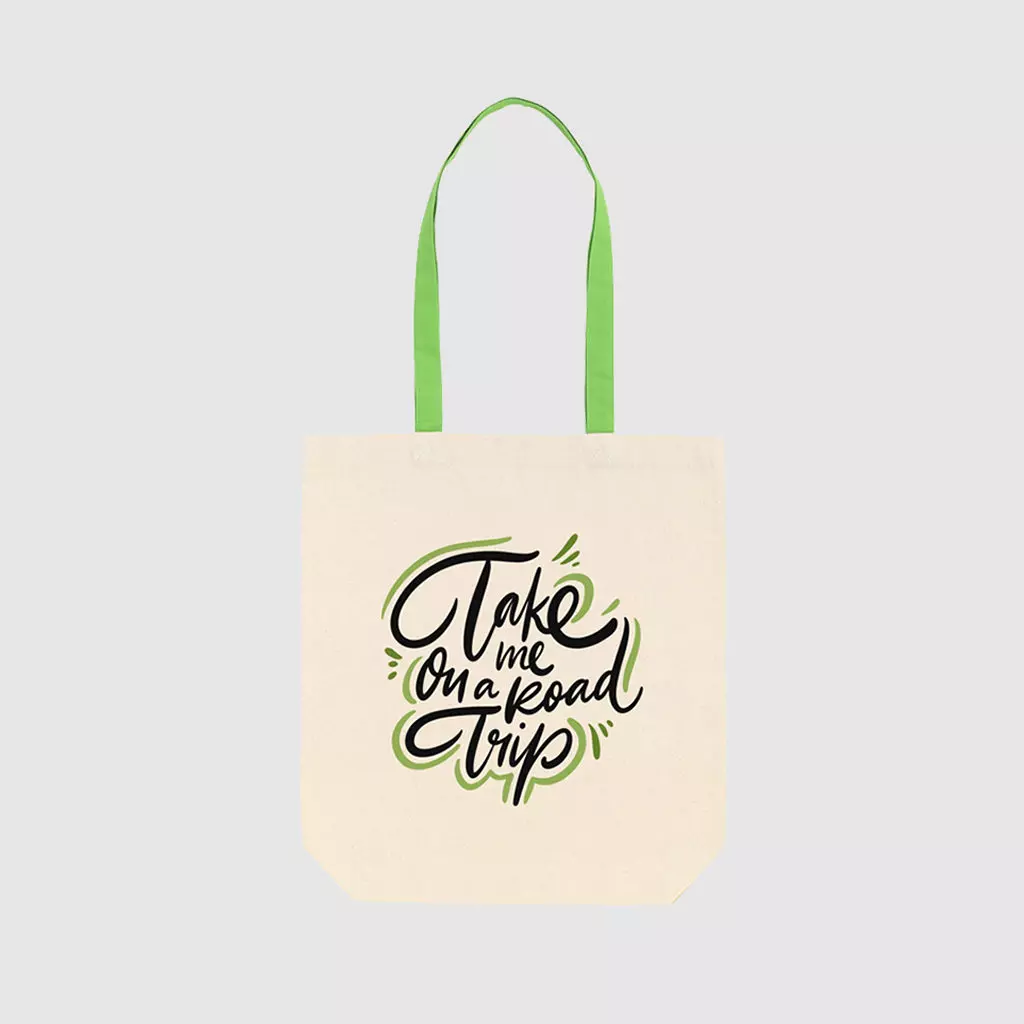 Custom mid weight tote made from tightly woven canvas, with shoulder-carry long handles
