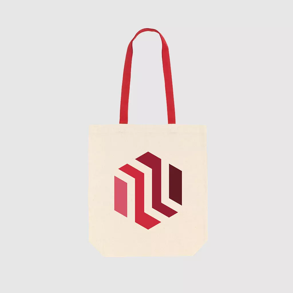 Custom mid weight tote made from tightly woven canvas, with shoulder-carry long handles