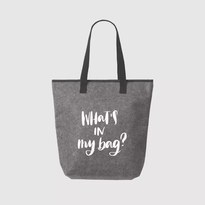 Custom RPET Felt Cooler Bag with long handles and an insulating layer