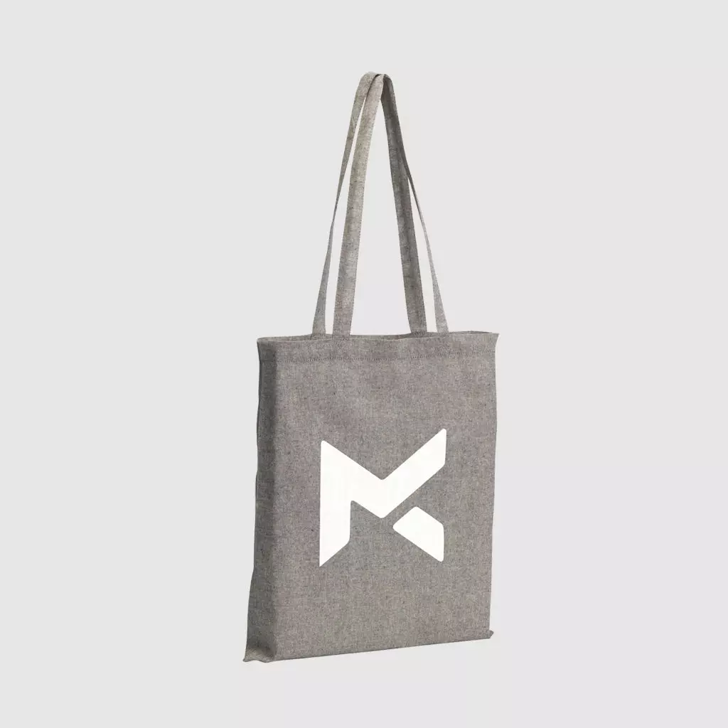 Custom recycled eco cotton tote bags with long handles