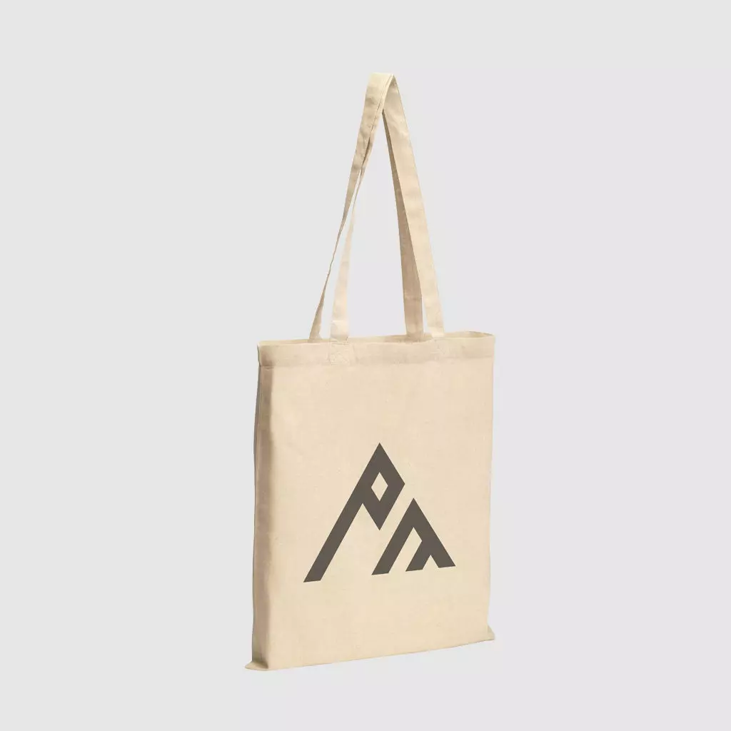 Custom recycled eco cotton tote bags with long handles