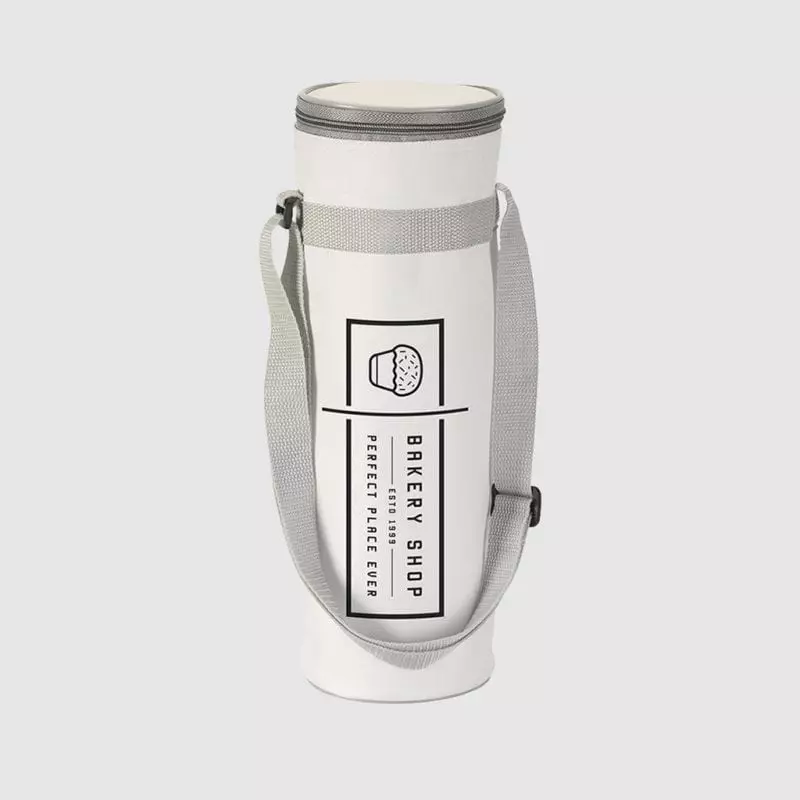 Custom bottle cooler with long adjustable strap, made from polyester