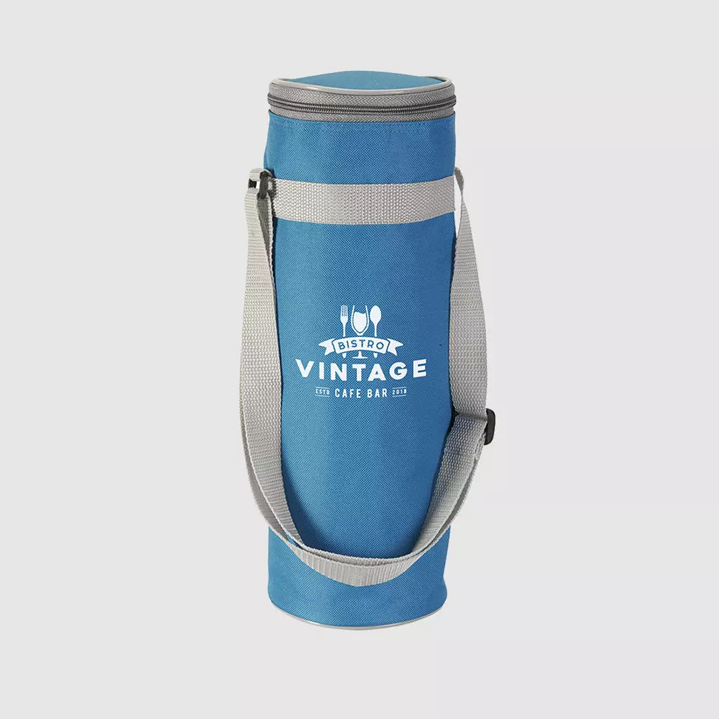 thermal fabric in blue bottle bag