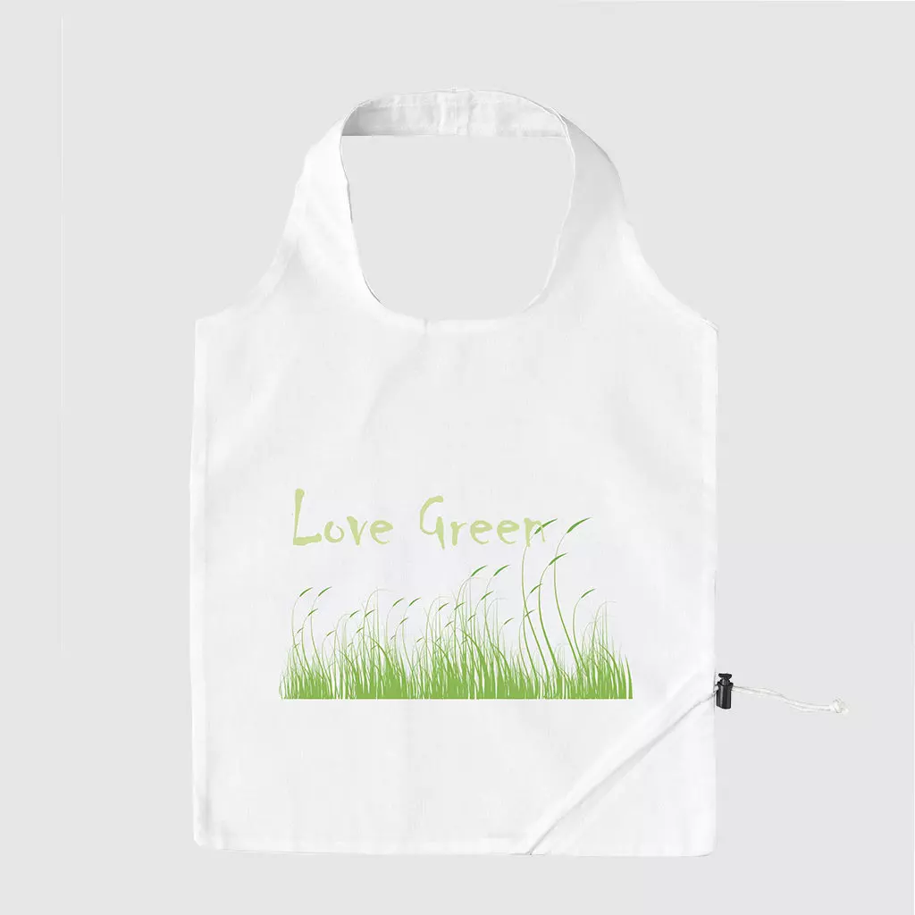 Custom folding shopper made from cotton, with double carrying straps